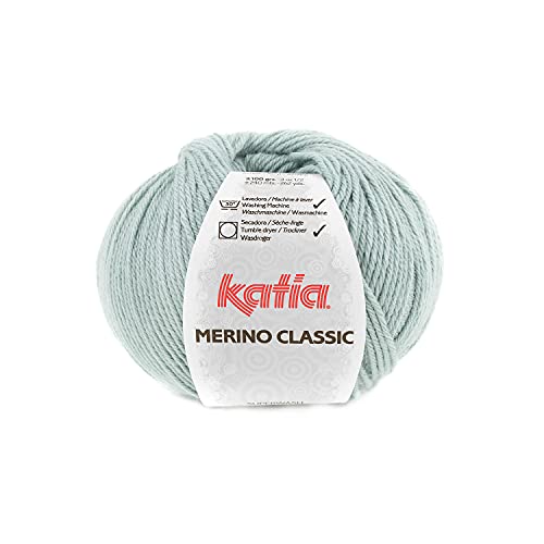 Katia Merino Classic Merino Wolle 100 Gramm 240 Meter Farbe Wassergrün (80) von Lanas Katia