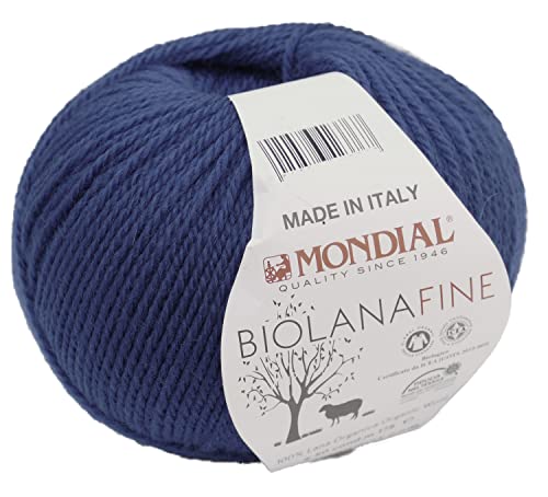 Biowolle Mondial Biolana Fine Farbe 249, 50g Wolle organic wool zum Stricken oder Häkeln von Lanas Mondial