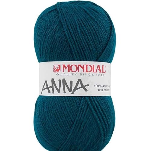Lanas Mondial Anna Aquamarin Garn aus Wolle, 340 Yards, 100g, Handwäsche nur empfohlen von Lanas Mondial