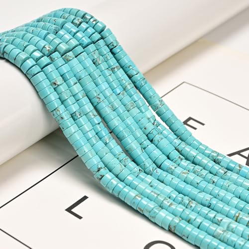 160 Stück 2 x 4 mm blaue türkisfarbene Steinperlen, Heishi-Scheibe, Edelstein, DIY-Perlen für Armbänder, Schmuckherstellung, Handwerk 160 Stück 2 x 4 mm blaue türkisfarbene Steinperlen, Heishi-Scheibe, Edelstein, DIY-Perlen für Armbänder, Schmuckherstellung, Handwerk von Land Long
