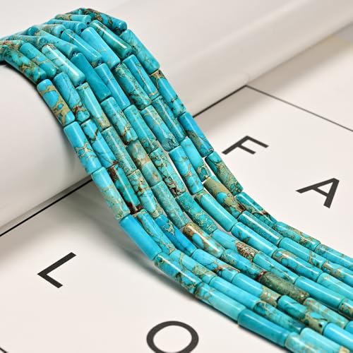 30 Stück 4 x 13 mm türkisblaue Meeressediment-Perlen für Schmuckherstellung, Armbänder, Bastelarbeiten 30 Stück 4 x 13 mm türkisblaue Meeressediment-Perlen für Schmuckherstellung, Armbänder, Bastelarbeiten von Land Long