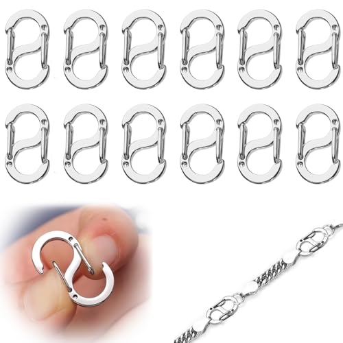 12 Stück Armband Verschluss, Verschlüsse für Armbänder aus Edelstahl, Kettenverschluss Silber für Schmuck DIY, 16.5 mm x 9 mm Mini Karabiner für Halsketten und Armbänder 12 Stück Armband Verschluss, Verschlüsse für Armbänder aus Edelstahl, Kettenverschluss Silber für Schmuck DIY, 16.5 mm x 9 mm Mini Karabiner für Halsketten und Armbänder von LandReCol