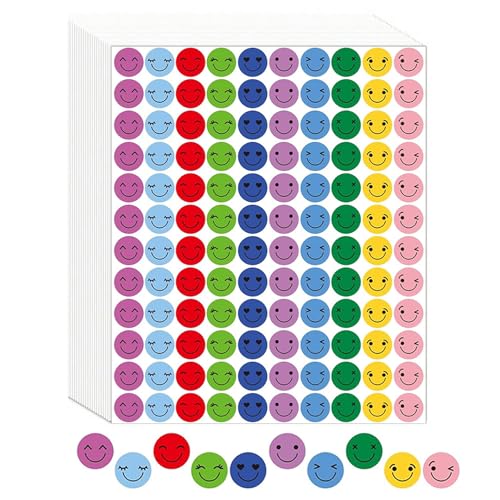 20 Blatt Smiley Aufkleber, Smiley Sticker Und Emoji Für Kinder, Lehrer Sticker Belohnung, DIY Handarbeit Und Geschenkdekoration, 12.7cm X 15.2cm von LandReCol
