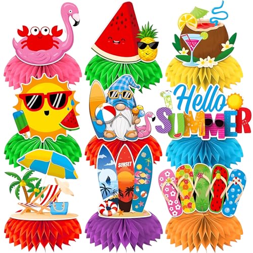 LandReCol 9-Teilige Sommer Bienenwaben Set Hawaii Tischdekoration Aloha Hawaii Deko Hawaii Party Deko für Pool Party, Geburtstag & Luau mit Tiki Flamingo Deko, 3D Tischaufsätzen & Tropischen Motiven LandReCol 9-Teilige Sommer Bienenwaben Set Hawaii Tischdekoration Aloha Hawaii Deko Hawaii Party Deko für Pool Party, Geburtstag & Luau mit Tiki Flamingo Deko, 3D Tischaufsätzen & Tropischen Motiven von LandReCol