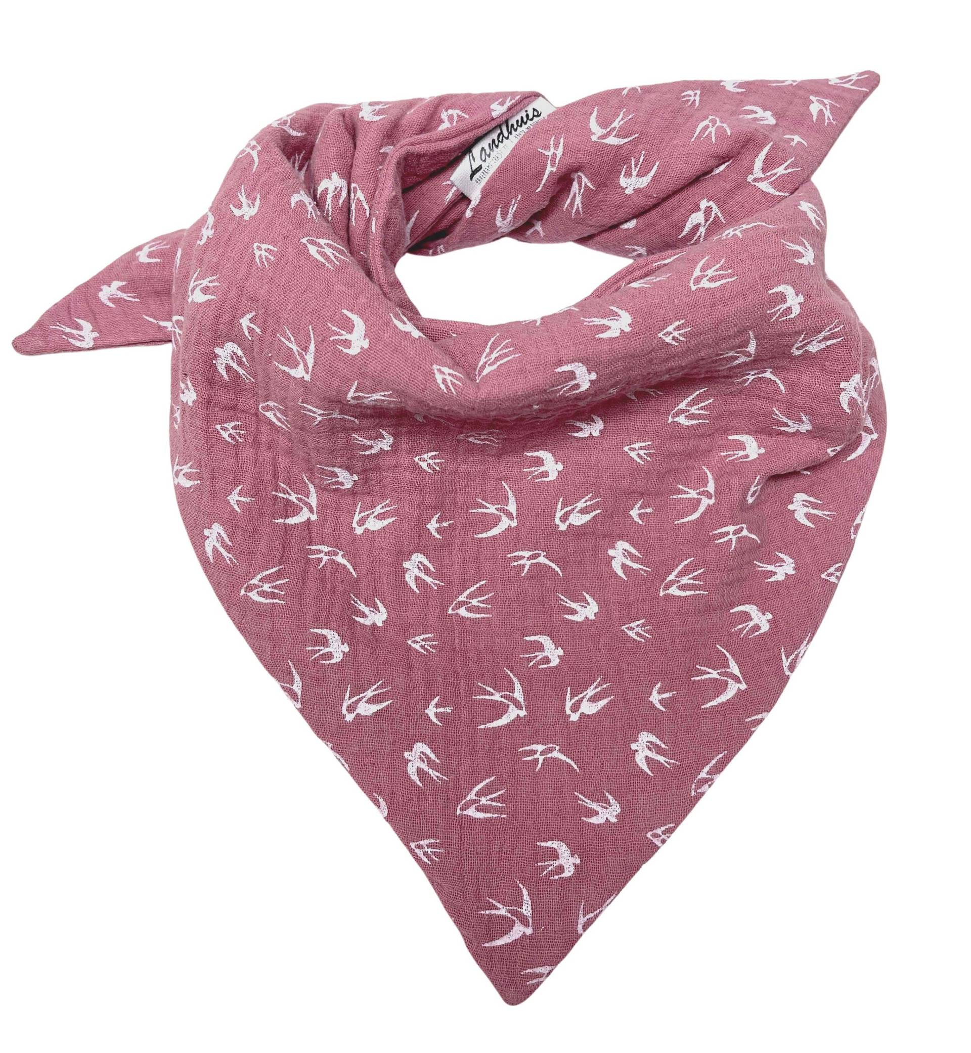 Musselin Dreieckstuch Für Kleinkinder in Rosa Mit Schwalben Musselin Dreieckstuch Für Kleinkinder in Rosa Mit Schwalben von LandhuisDe