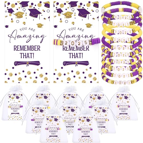 Landical 25 Sets Abschlussbälle, Partygeschenke, Abschlussbänder, Großklasse von 2025, Stretch-Armband mit inspirierender Karte, Geschenk für Senioren, College, Abschlussfeier, Partyzubehör (lila) Landical 25 Sets Abschlussbälle, Partygeschenke, Abschlussbänder, Großklasse von 2025, Stretch-Armband mit inspirierender Karte, Geschenk für Senioren, College, Abschlussfeier, Partyzubehör (lila) von Landical