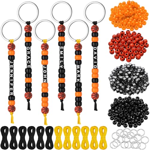 Landical 564-teiliges DIY-Perlen-Schlüsselanhänger-Set, Schlüsselanhänger, Basteln, verstellbare Buchstabenperlen, Schnur, Mama, Sport, Geschenk, Alphabet, Schmuck, Rucksack, Zubehör, Urlaub, Party von Landical
