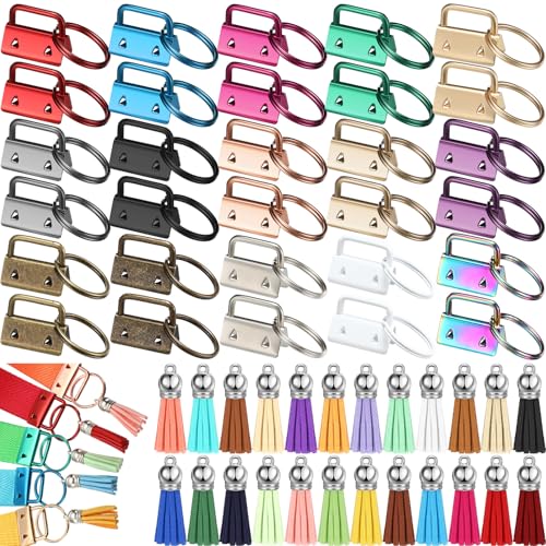 Landical 96-teiliges Schlüsselanhänger-Hardware-Set, Schlüsselanhänger-Hardware und Quasten, 2,5 cm Schlüsselanhänger, 3,8 cm Quasten, Bulk Charms für Bastelbedarf Landical 96-teiliges Schlüsselanhänger-Hardware-Set, Schlüsselanhänger-Hardware und Quasten, 2,5 cm Schlüsselanhänger, 3,8 cm Quasten, Bulk Charms für Bastelbedarf von Landical