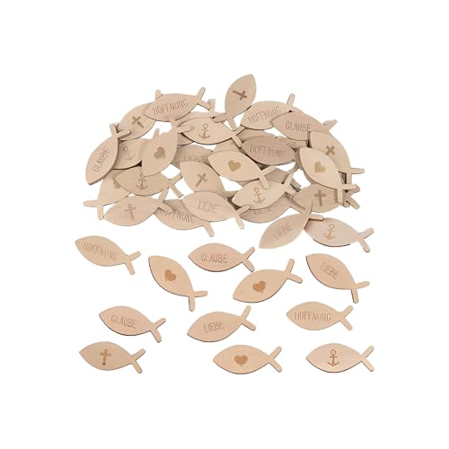 Landrain 100 Stk Holz Streudeko Fische Konfirmation, Tischdeko Taufe Mädchen Landrain 100 Stk Holz Streudeko Fische Konfirmation, Tischdeko Taufe Mädchen von Landrain