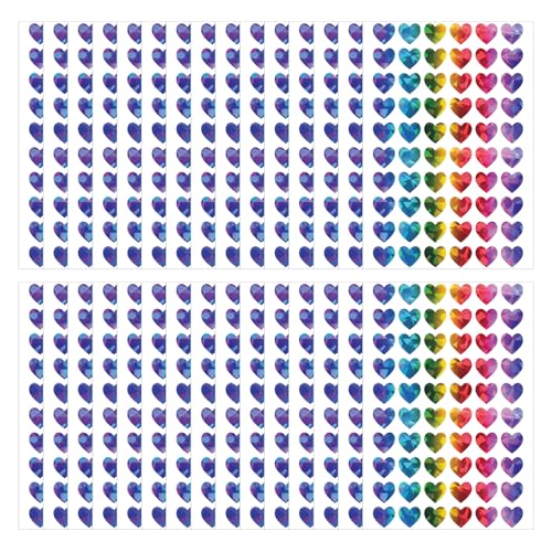 Landrain 1800 Stück Glitzer Herz Aufkleber, Selbstklebend Herz Sticker, 13mm Herzaufkleber für Valentinstag Ostern Hochzeit Gästebuch Geschenkbeutel (Bunt) von Landrain