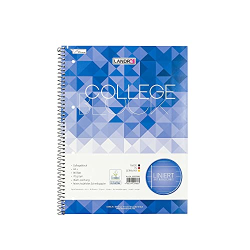 LANDRÉ 100050061 Collegeblock"college" DIN A4, liniert, 80 Blatt von Landré