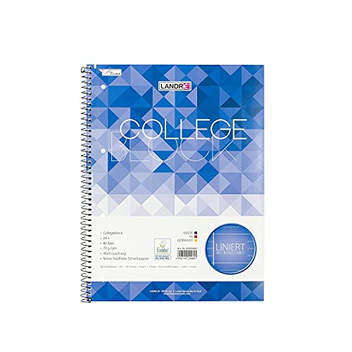 LANDRÉ 100050061 Collegeblock"college" DIN A4, liniert, 80 Blatt von LANDRÉ