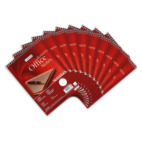 Landré Spiral-Notizblock A5, kariert, 40 Blatt, 70 g/m², perforiert, 10 Stück von LANDRÉ