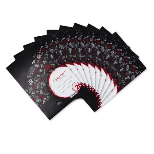 Landré Schulheft A4, 16 Blatt, Lineatur 26, kariert mit Rand, 10 Stück von LANDRÉ