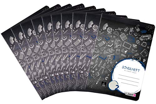 Landré Schulheft A4, 32 Blatt, Lineatur 2, liniert, 10 Stück von LANDRÉ
