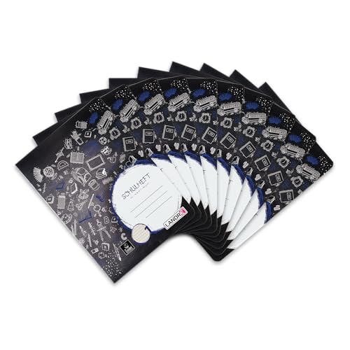 Landré Schulheft A5, 16 Blatt, Lineatur 1, liniert, 10 Stück von LANDRÉ