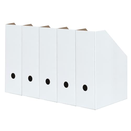 LANDRÉ Stehsammler A4, aus stabilem Karton, 10,5 cm breit, weiß, 5 Stück von LANDRÉ