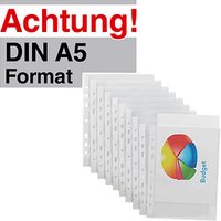 Lands Prospekthüllen DIN A5 transparent genarbt 0,08 mm, 100 St. von Lands