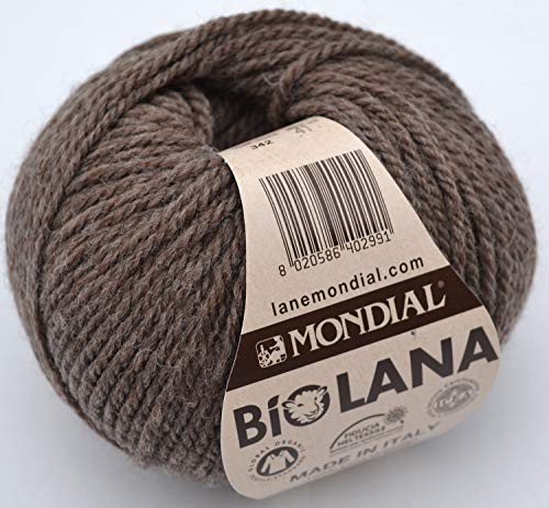 50 Gramm Lane Welt Bio-Wolle, Kol 342 braun Bio-Wolle Strick Crochet von Lane Mondial