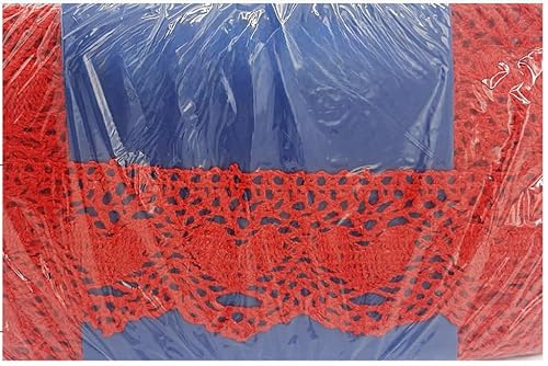 10 Meter Spitzenband aus Baumwolle, rot, für Dekoration und Besatz (rot, 6 cm) von LaneWorld