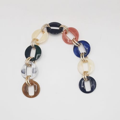 Kette für Taschen aus Harz mit goldenen Ringen, elegantes Design, modisches Accessoire, 1 Stück (MC 1 38 cm) von LaneWorld