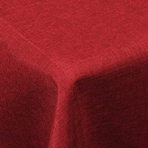 Laneetal 0800039 Tischdecke Leinendecke Leinenoptik Wasserabweisend Lotuseffekt Tischtuch Fleckschutz pflegeleicht abwaschbar schmutzabweisend Eckig 135x200 cm Rot von Laneetal