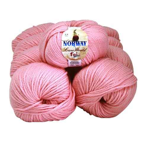 7 x 100g Norway Wolle Set, 65% Wolle, 35% Acryl, Nadelstärke 7-8, Häkelnadel 8-9, weich, warm, maschinenwaschbar (2) von Laneworld
