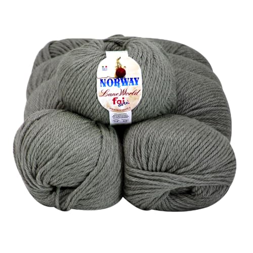 7 x 100g Norway Wolle Set, 65% Wolle, 35% Acryl, Nadelstärke 7-8, Häkelnadel 8-9, weich, warm, maschinenwaschbar (200) von Laneworld