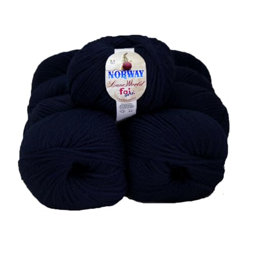 7 x 100g Norway Wolle Set, 65% Wolle, 35% Acryl, Nadelstärke 7-8, Häkelnadel 8-9, weich, warm, maschinenwaschbar (4) von Laneworld