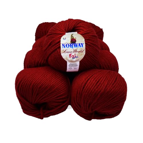 7 x 100g Norway Wolle Set, 65% Wolle, 35% Acryl, Nadelstärke 7-8, Häkelnadel 8-9, weich, warm, maschinenwaschbar (63) von Laneworld