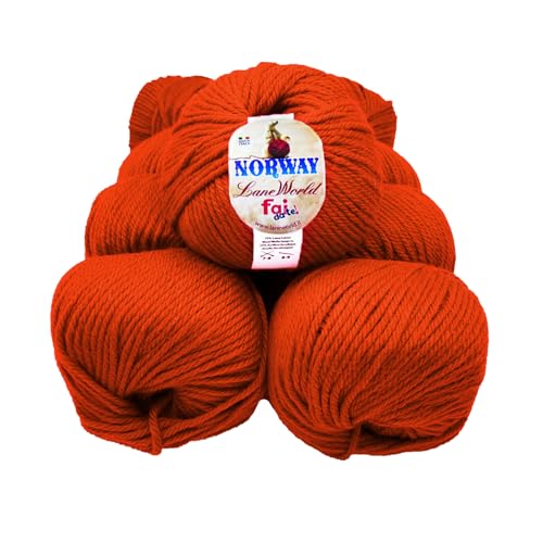 7 x 100g Norway Wolle Set, 65% Wolle, 35% Acryl, Nadelstärke 7-8, Häkelnadel 8-9, weich, warm, maschinenwaschbar (73) von Laneworld