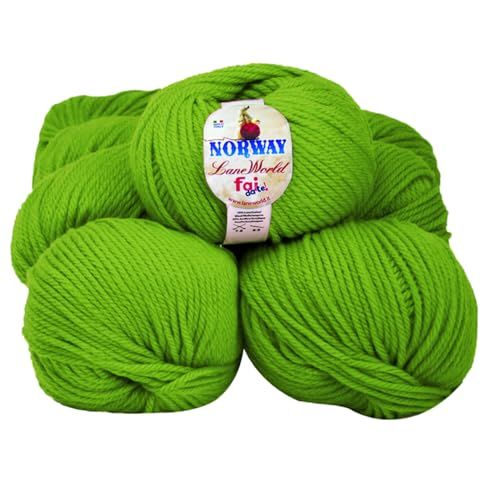 7 x 100g Norway Wolle Set, 65% Wolle, 35% Acryl, Nadelstärke 7-8, Häkelnadel 8-9, weich, warm, maschinenwaschbar (75) von Laneworld