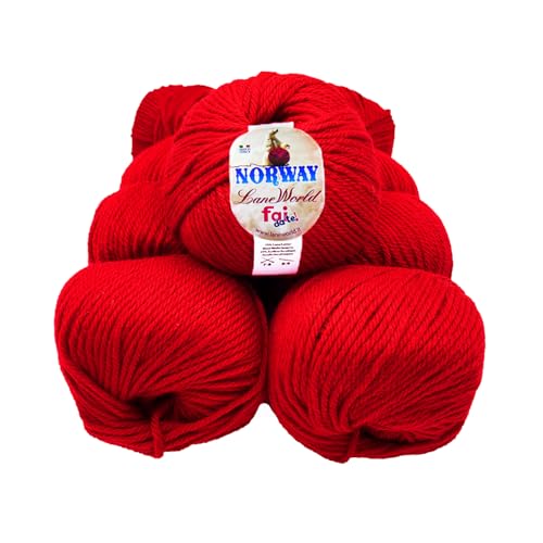 7 x 100g Norway Wolle Set, 65% Wolle, 35% Acryl, Nadelstärke 7-8, Häkelnadel 8-9, weich, warm, maschinenwaschbar (9) von Laneworld