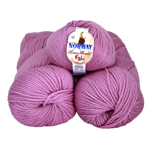 7 x 100g Norway Wolle Set 65% Wolle 35% Acryl Nadelstärke 7-8 Häkelnadel 8-9 weich warm maschinenwaschbar (132) von Laneworld