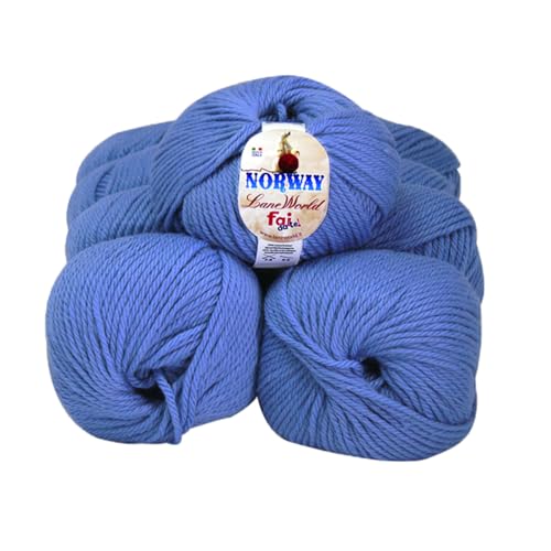 7 x 100g Norway Wolle Set 65% Wolle 35% Acryl Nadelstärke 7-8 Häkelnadel 8-9 weich warm maschinenwaschbar (30) von Laneworld