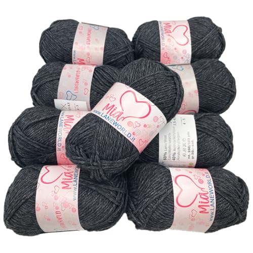 Laneworld Set Mia, Mischgarn 60% Wolle und 40% Acryl, 50g je Knäuel, Set mit 5 / 10 Stück (10, 101) von Laneworld