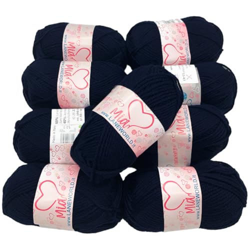 Laneworld Set Mia, Mischgarn 60% Wolle und 40% Acryl, 50g je Knäuel, Set mit 5 / 10 Stück (5, 530) von Laneworld