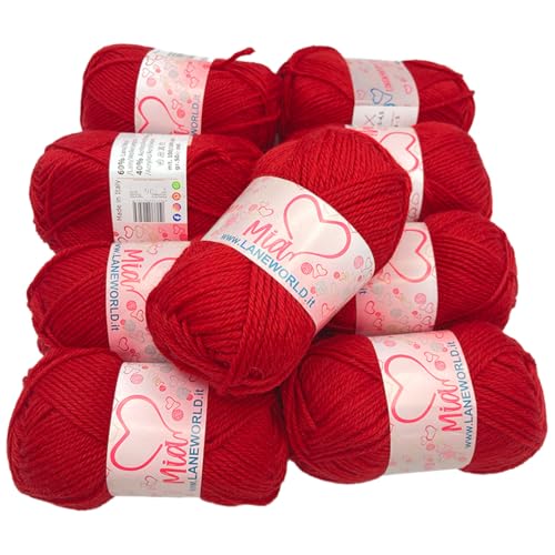 Laneworld Set Mia, Mischgarn aus 60% Wolle und 40% Acryl, 50 g je Knäuel, Set mit 5 / 10 Stück (5, 104) von Laneworld