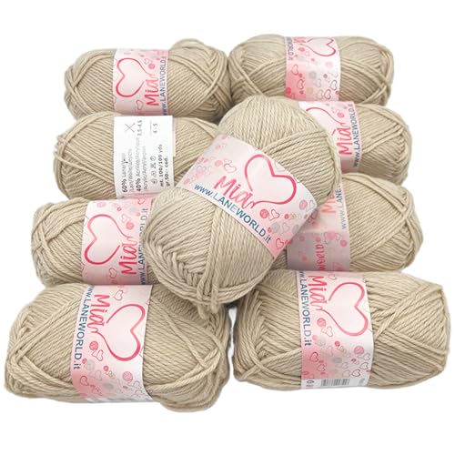 Laneworld Set Mia, Mischgarn aus 60% Wolle und 40% Acryl, 50 g je Knäuel, Set mit 5 / 10 Stück (5, 105) von Laneworld