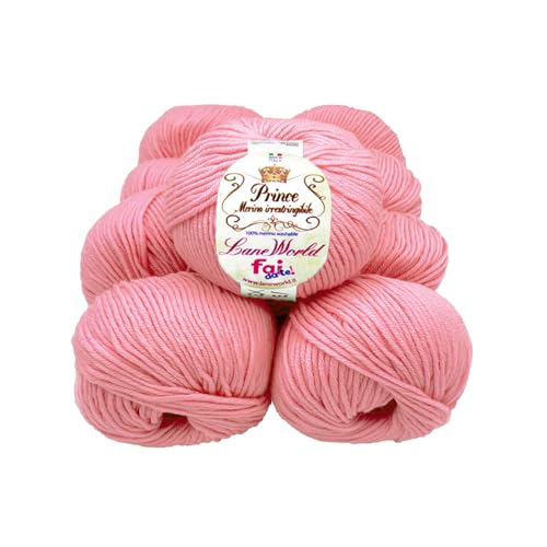 Set mit 10 Knäueln Merinowolle, je 50 g, 100 % Merinowolle, weich, einlaufsicher, Nadelstärke 4,5-5, Häkelnadel 5,5-6 (02) von Laneworld