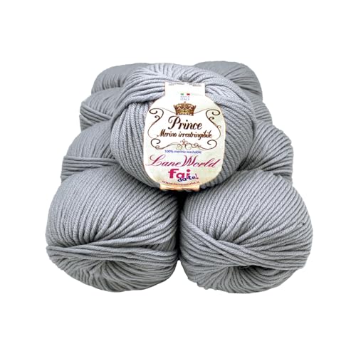 Set mit 10 Knäueln Merinowolle, je 50 g, 100 % Merinowolle, weich, einlaufsicher, Nadelstärke 4,5-5, Häkelnadel 5,5-6 (09) von Laneworld