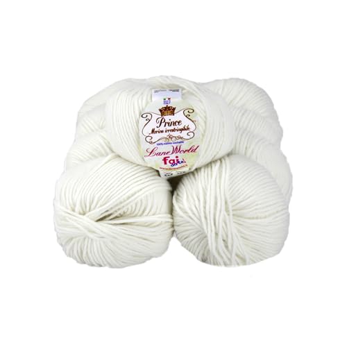 Set mit 10 Knäueln Merinowolle, je 50 g, 100 % Merinowolle, weich, einlaufsicher, Nadelstärke 4,5-5, Häkelnadel 5,5-6 (1) von Laneworld
