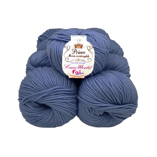 Set mit 10 Knäueln Merinowolle, je 50 g, 100 % Merinowolle, weich, einlaufsicher, Nadelstärke 4,5-5, Häkelnadel 5,5-6 (12) von Laneworld