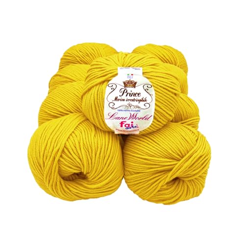 Set mit 10 Knäueln Merinowolle, je 50 g, 100 % Merinowolle, weich, einlaufsicher, Nadelstärke 4,5-5, Häkelnadel 5,5-6 (19) von Laneworld