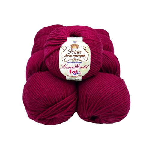 Set mit 10 Knäueln Merinowolle, je 50 g, 100 % Merinowolle, weich, einlaufsicher, Nadelstärke 4,5-5, Häkelnadel 5,5-6 (21) von Laneworld