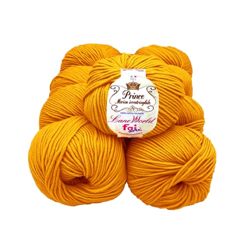 Set mit 10 Knäueln Merinowolle, je 50 g, 100 % Merinowolle, weich, einlaufsicher, Nadelstärke 4,5-5, Häkelnadel 5,5-6 (24) von Laneworld