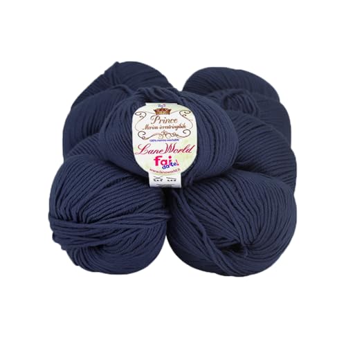 Set mit 10 Knäueln Merinowolle, je 50 g, 100 % Merinowolle, weich, einlaufsicher, Nadelstärke 4,5-5, Häkelnadel 5,5-6 (26) von Laneworld