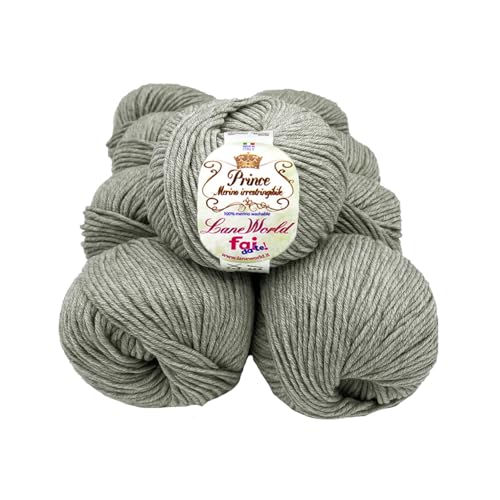 Set mit 10 Knäueln Merinowolle, je 50 g, 100 % Merinowolle, weich, einlaufsicher, Nadelstärke 4,5-5, Häkelnadel 5,5-6 (29) von Laneworld