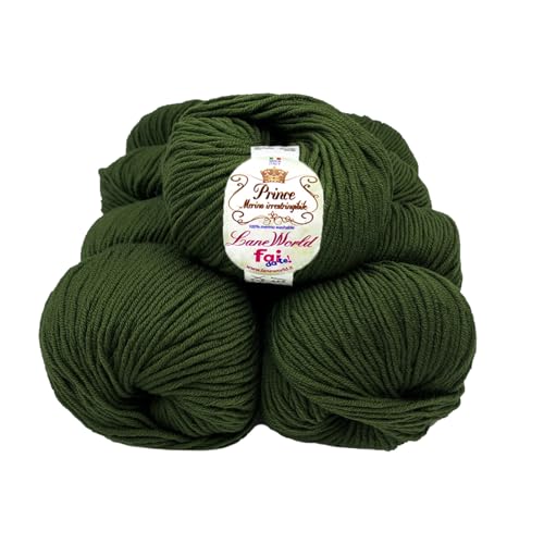 Set mit 10 Knäueln Merinowolle, je 50 g, 100 % Merinowolle, weich, einlaufsicher, Nadelstärke 4,5-5, Häkelnadel 5,5-6 (34) von Laneworld