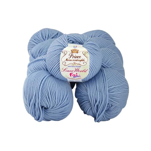 Set mit 10 Knäueln Merinowolle, je 50 g, 100 % Merinowolle, weich, einlaufsicher, Nadelstärke 4,5-5, Häkelnadel 5,5-6 (39) von Laneworld